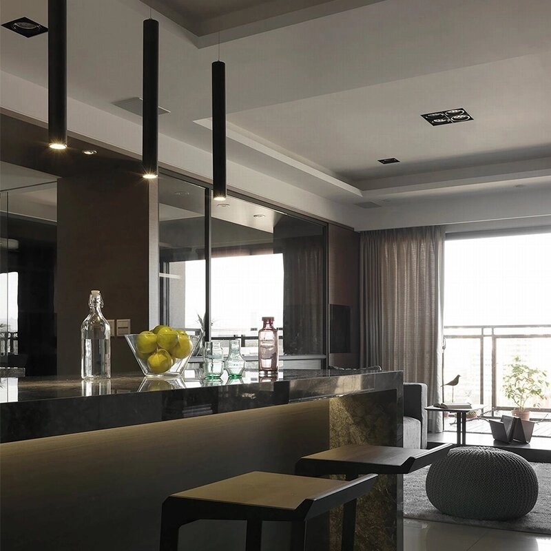 Lampe de suspension Gu10 design cylindre